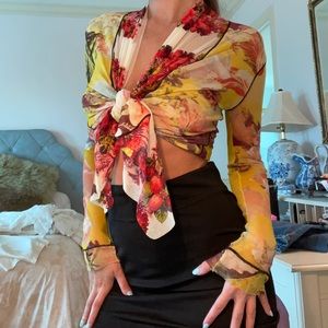 Vintage Jean Paul Gaultier yellow tie top